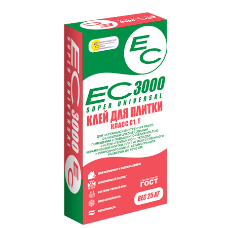 Клей для плитки ЕС ЕС 3000 25кг
