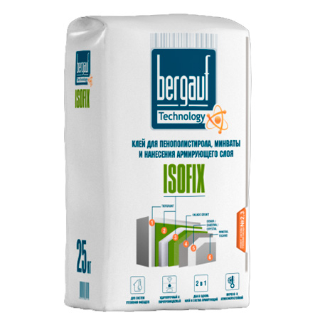 Клей для теплоизоляции Bergauf Isofix 25кг